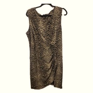 Cheetah Mary Kay (Large) Ruched dress in perfect condition.